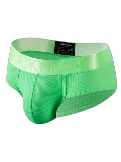 Men's Solid Color Mesh Breathable Sports Fitness Briefs