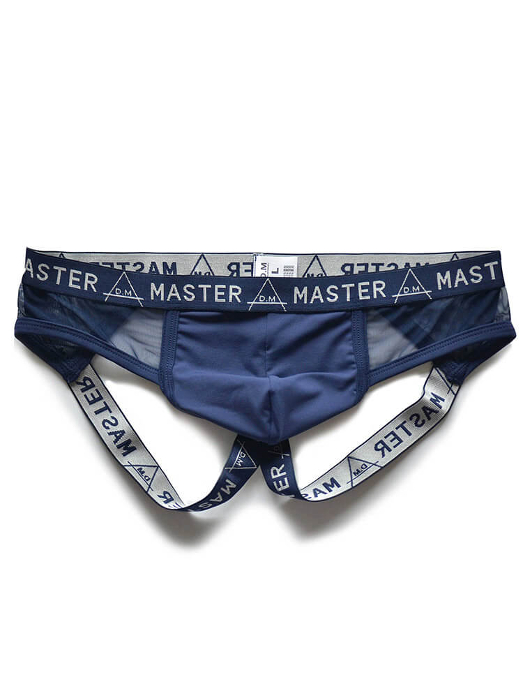 D.M Men's Letters Pattern Low-Rise Jockstrap
