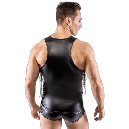 Lace-Up Leather Tank & Shorts