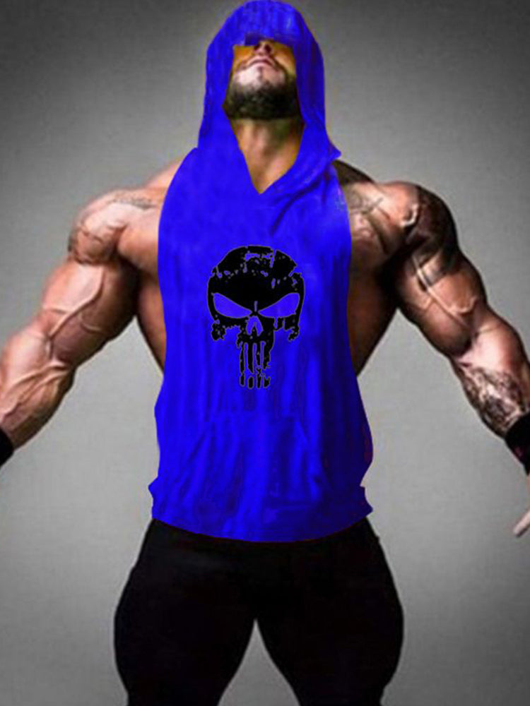 Fitness Hooded Skull Tank Top