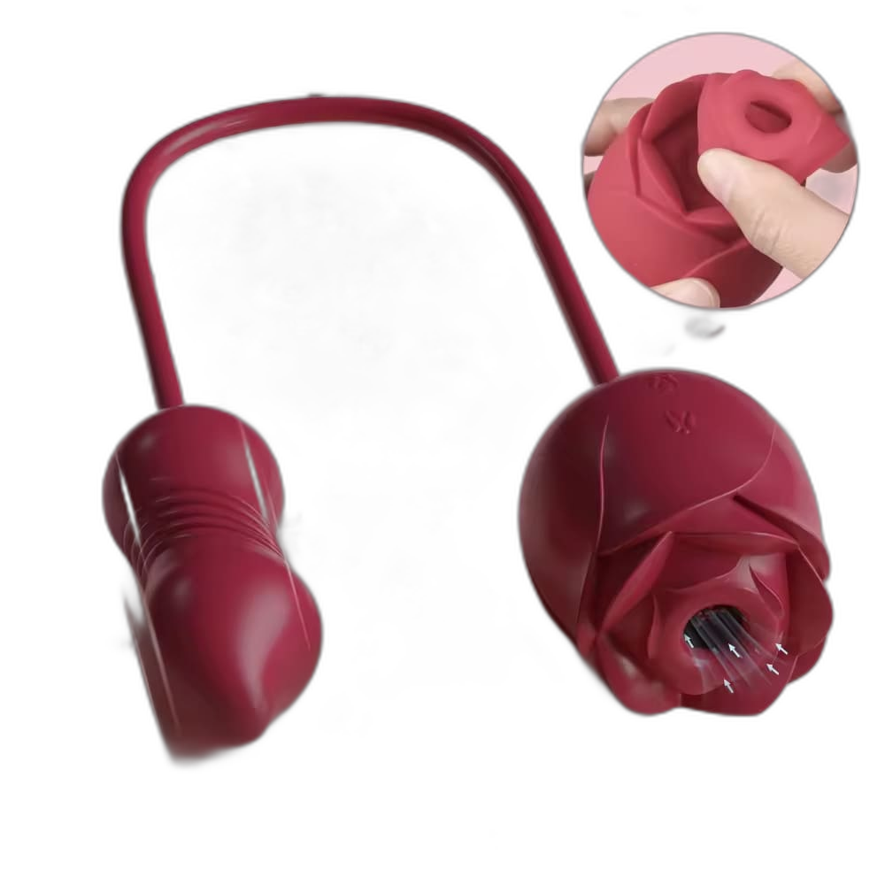 Immortal Flower V - 2-in-1 Clitoral Suction Stimulator with Thrusting Egg Vibrator