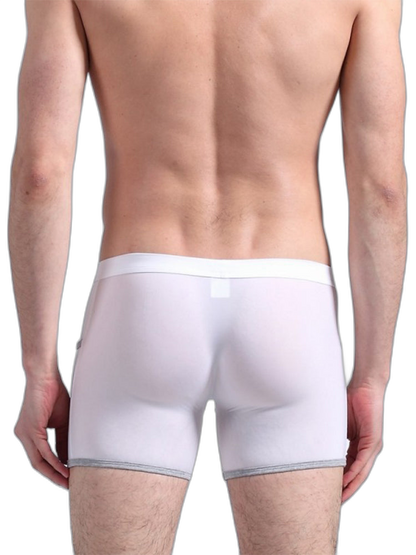 3 Pack Men's Long Leg Boxer Briefs Made of Ultra-Thin Ice Silk with Anti-Wear Elastic