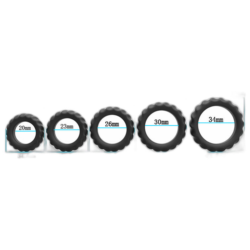 ruff GEAR Pure Silicone XACT Fit Cock Rings 5 Pack
