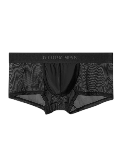 2-Pack Men's Breathable Mesh Ice Silk U-convex Low Waist Boxer Briefs