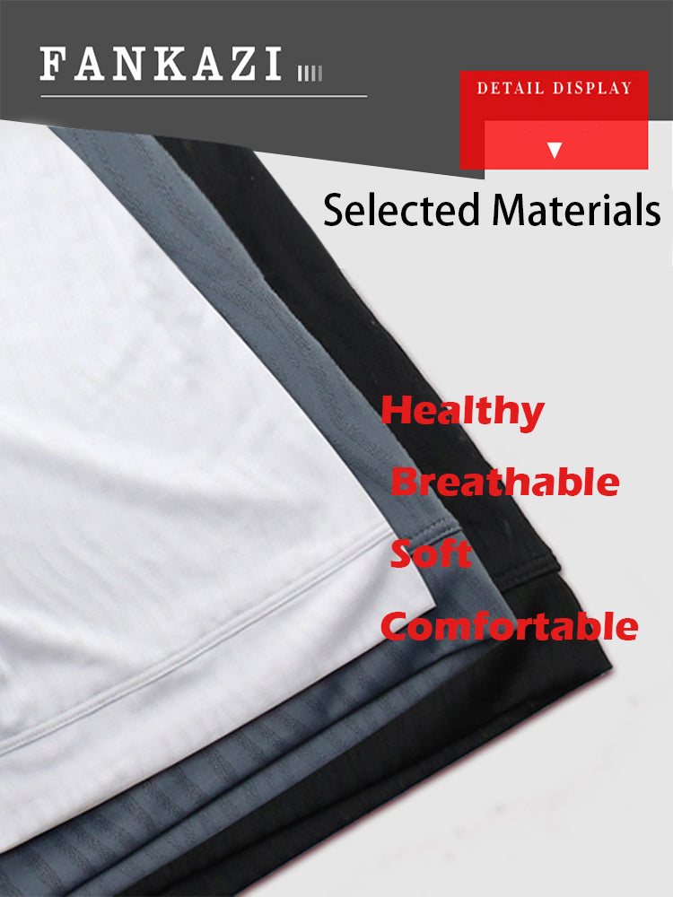 3 Pack Men's Striped U-Pouch Breathable Casual Briefs