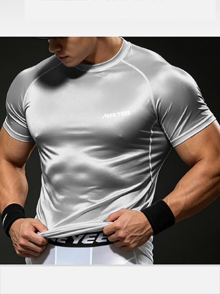 Men's Fitness Stretch Quick-Drying Tight T-Shirt Shorts