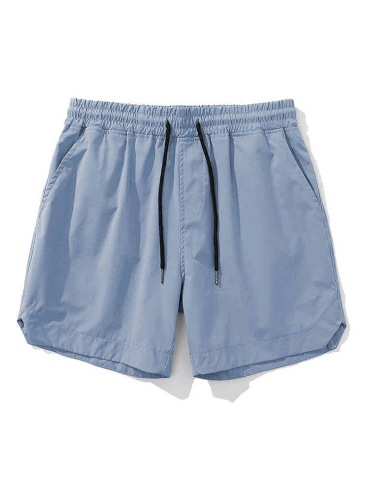 Men's Solid-Color Quick-Dry Side Slits Athletic Shorts