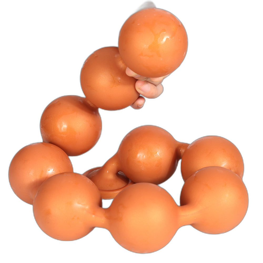 Lina - 9 Anal Beads - Huge Silicone Anal Balls