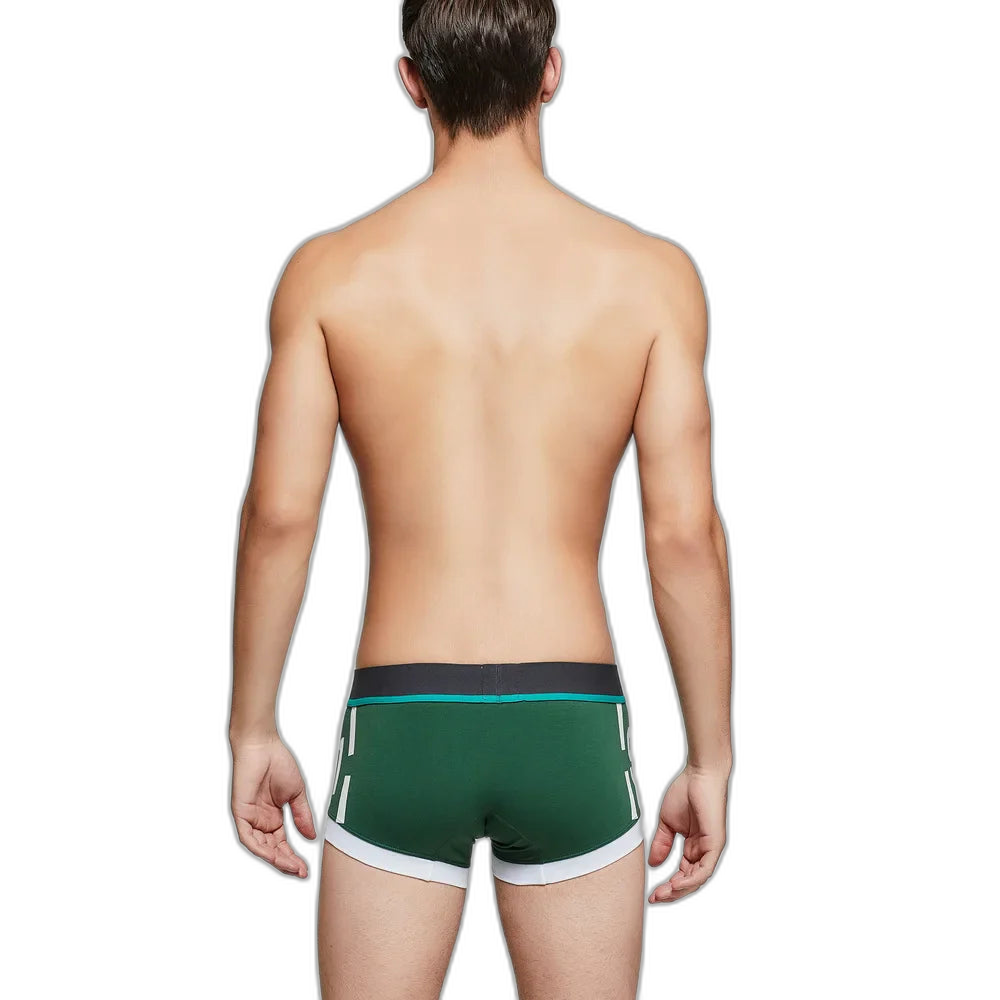 SEOBEAN Athletic Print Cotton Boxer Briefs