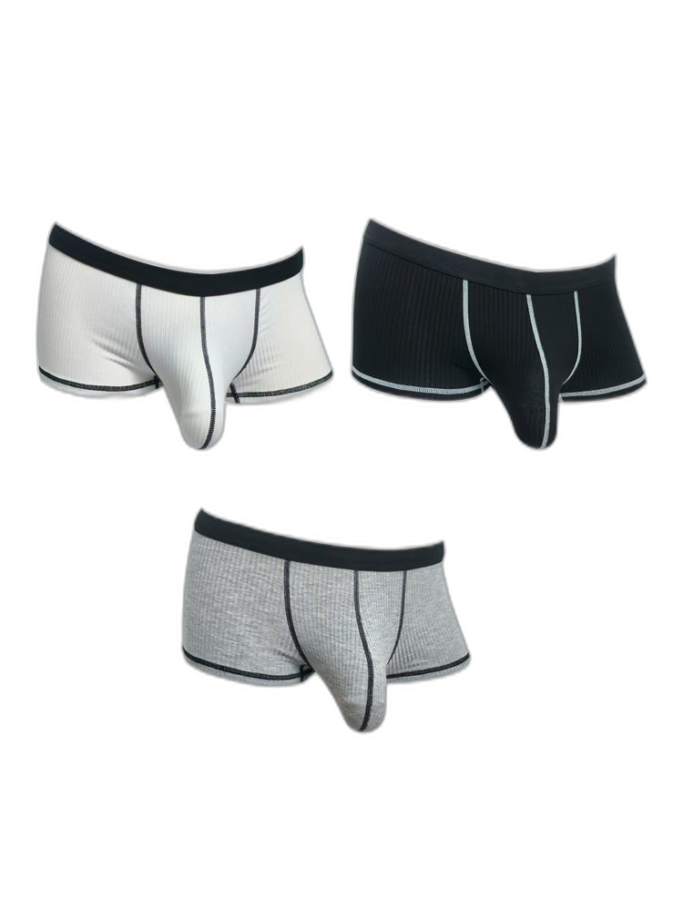 3 Pack Men's Ultra-Thin Cooling Large Supportive Pouch Breathable Low-Rise Trunks