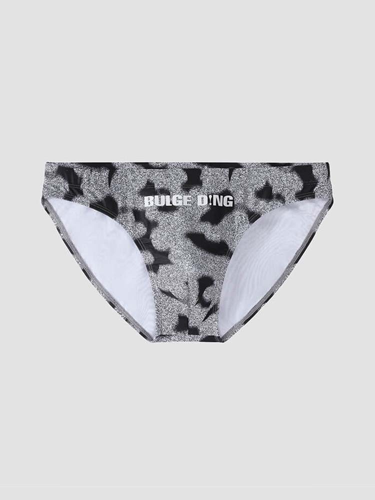 Men's Traces Contour Print Bikini Swim Briefs