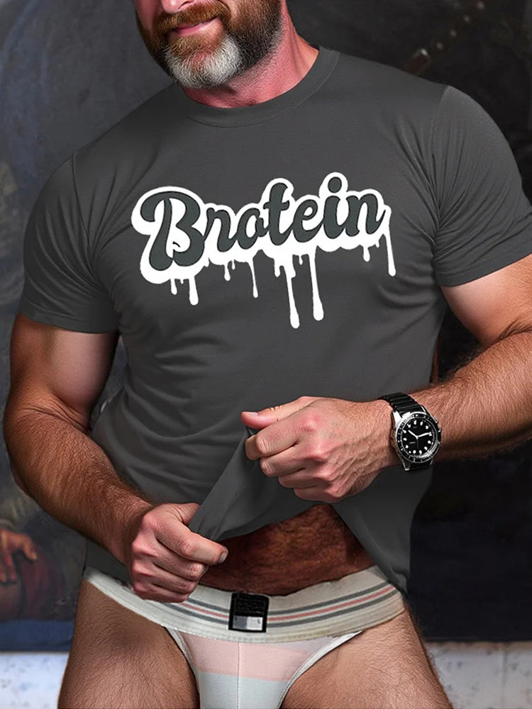 Men's Brotein Print Gay Pride T-Shirt