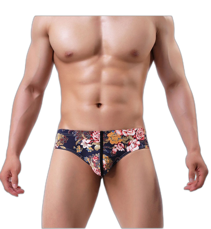 Dark Floral Print Briefs