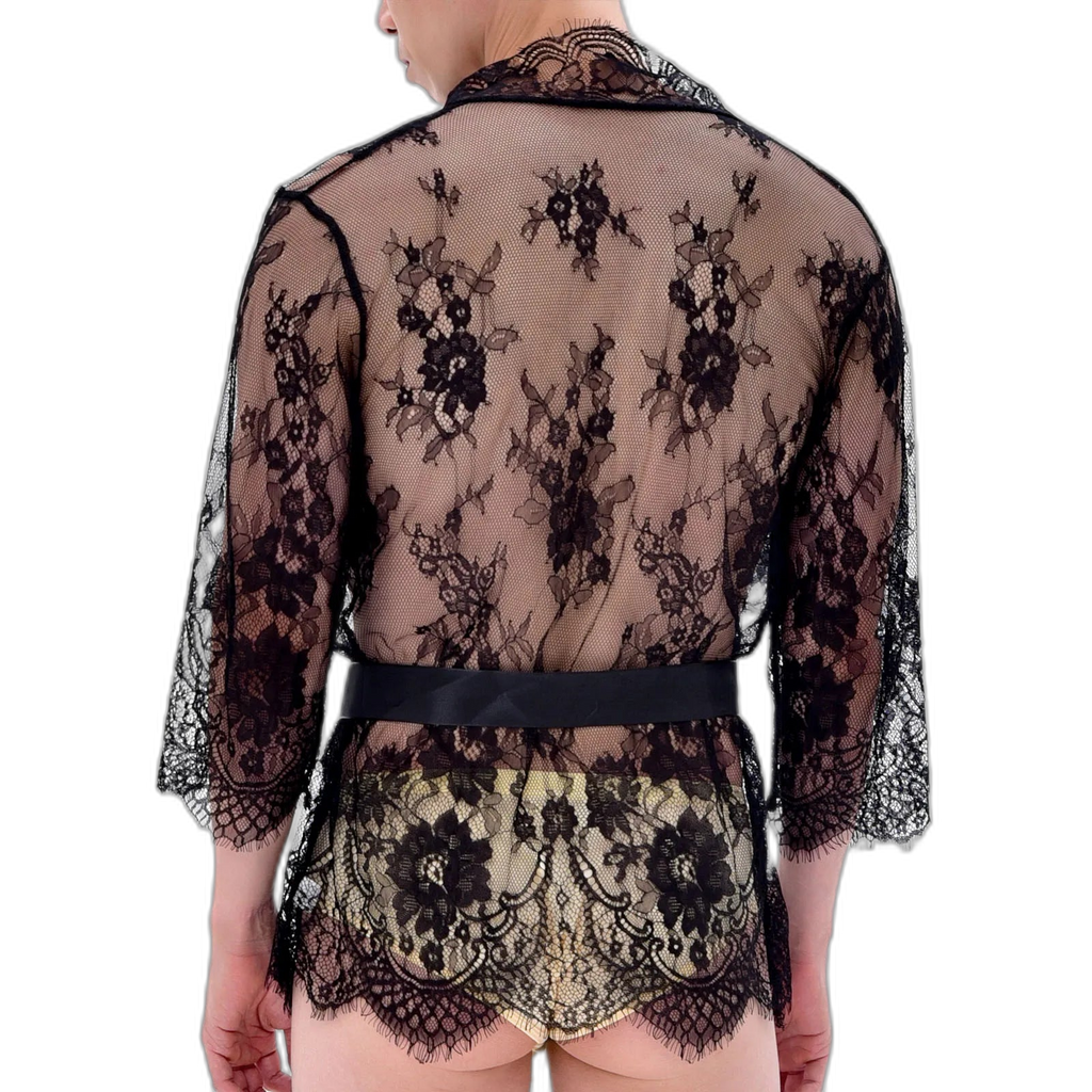Lace Dreamer Short Floral Male Kimono