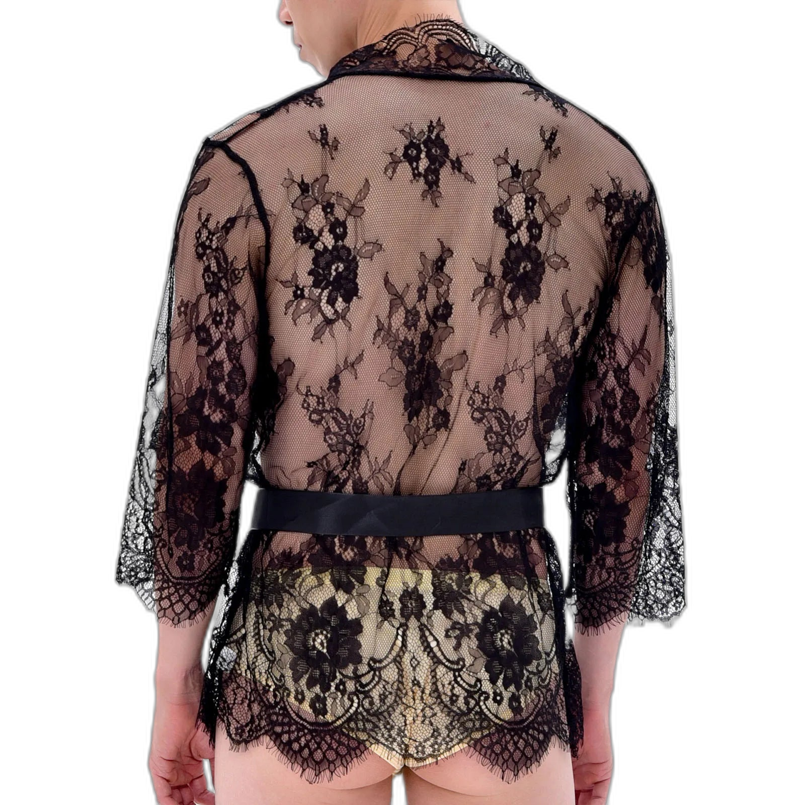 Lace Dreamer Short Floral Male Kimono