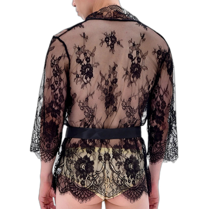 Lace Dreamer Short Floral Male Kimono