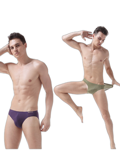 3 Pack Men's Mesh Nylon Breathable Solid Color Bikini