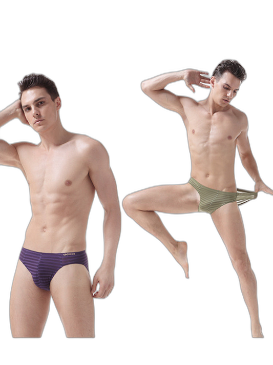 3 Pack Men's Mesh Nylon Breathable Solid Color Bikini