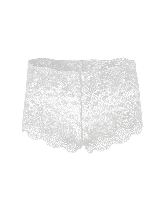 Sexy Lace High-Waisted Transparent Boxer Briefs
