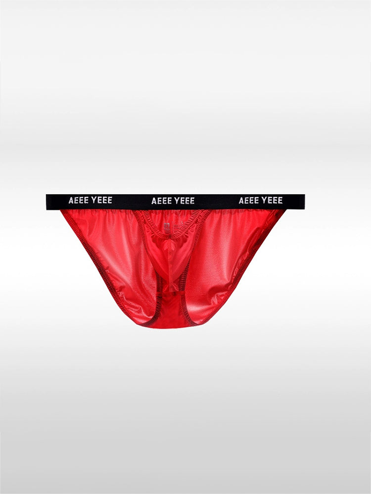 Men's Red Ultra-low Waist Soft Silky Briefs