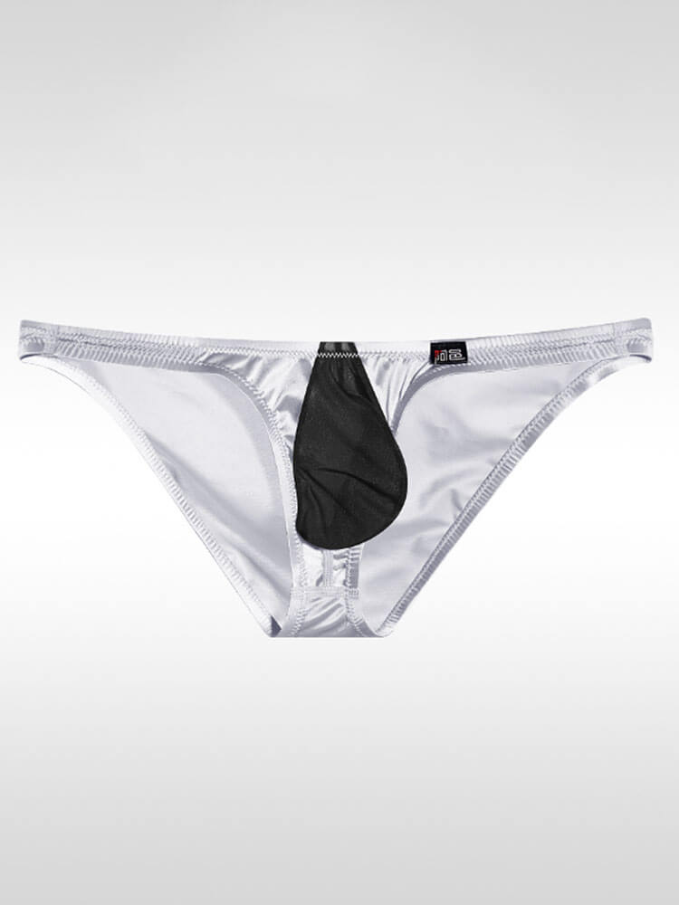 Men's Ultra-Thin Ice Silk Color-Blocked Briefs