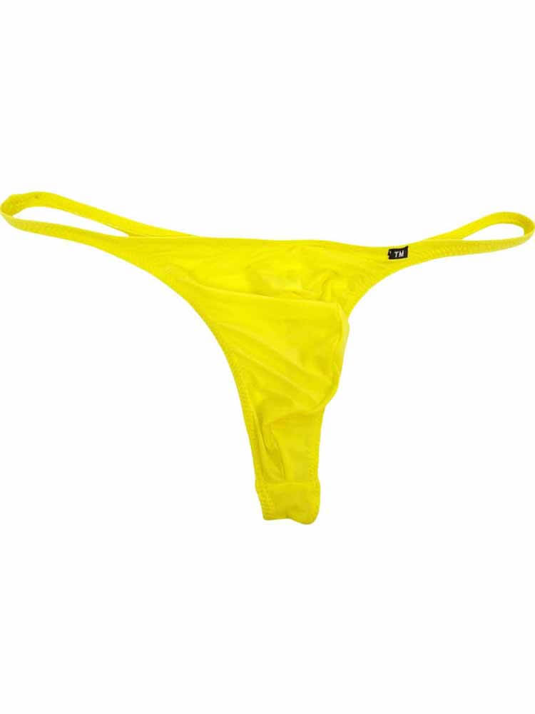 Men's Solid Color Low Waist Ice Silk Thong