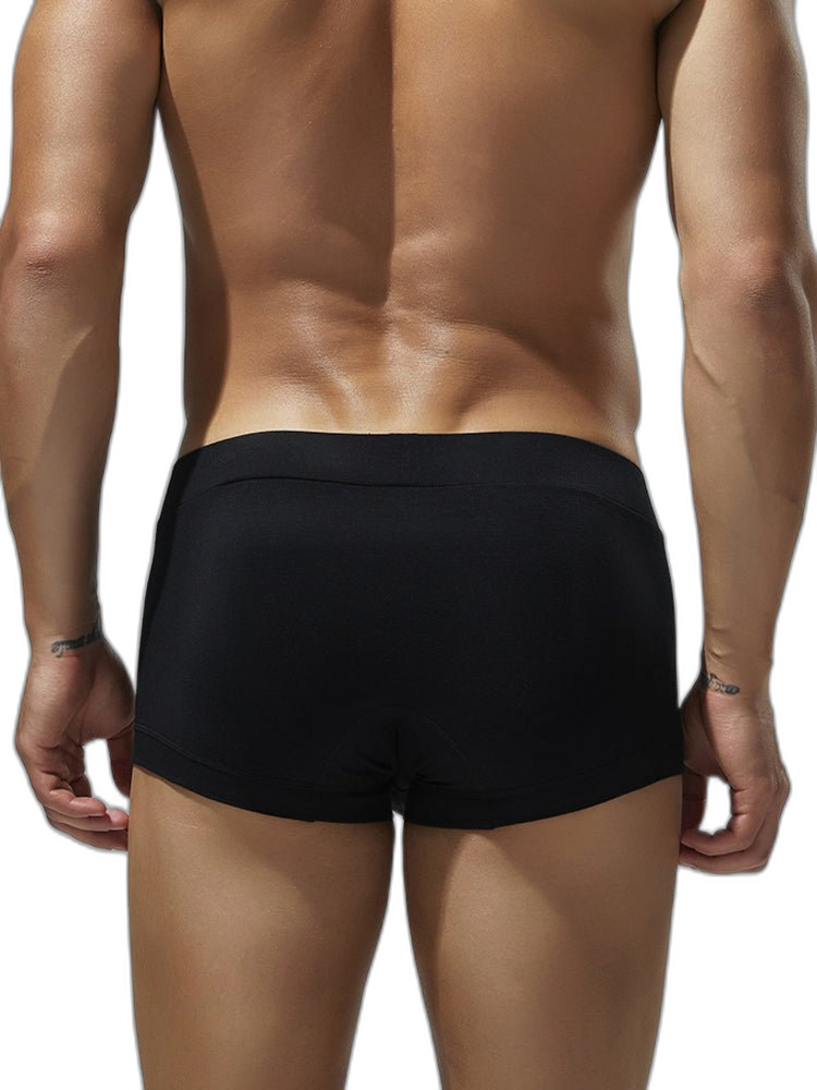 2 Pack Men's Low-Rise Solid Breathable Cotton Trunks