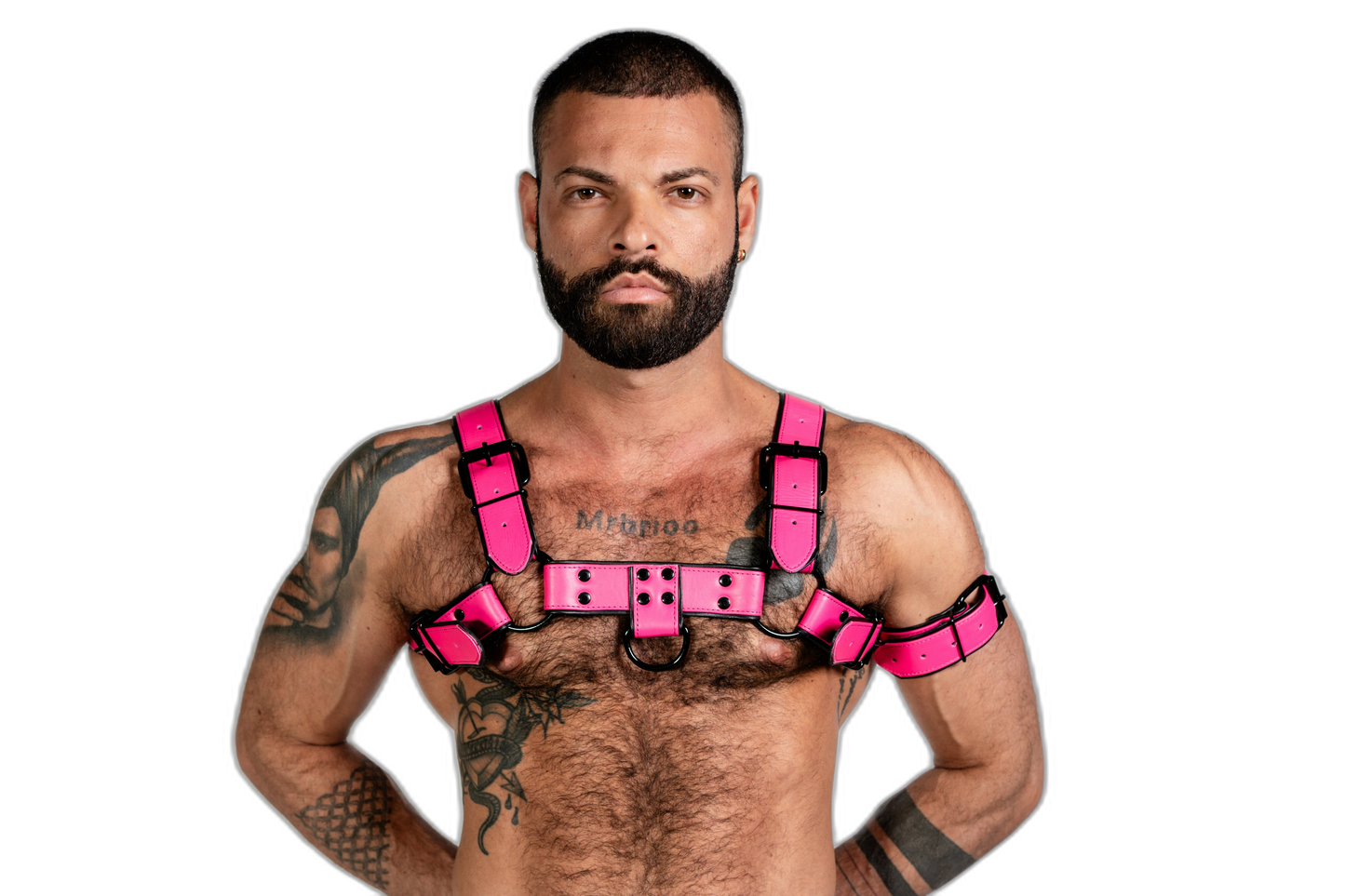 ruff GEAR Bold Leather Bicep Strap Neon Pink