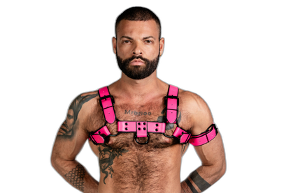 ruff GEAR Bold Leather Bicep Strap Neon Pink
