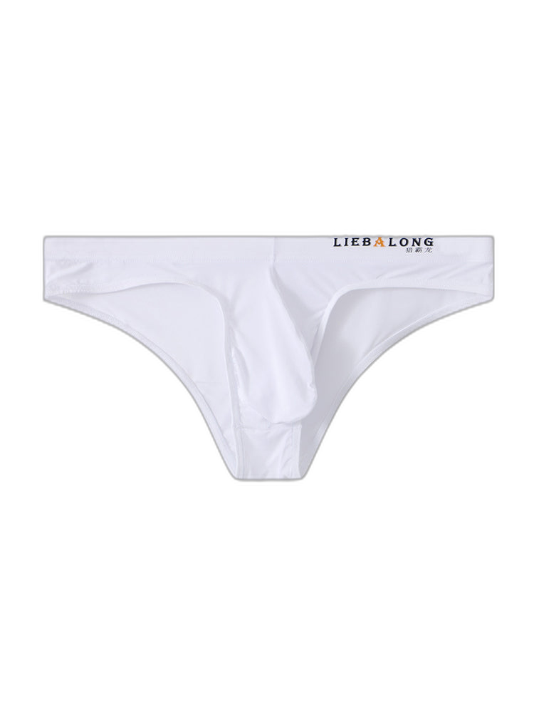 4 Pack Men's Ice Silk Low-Rise Big Pouch Sexy Comfortable Bikini