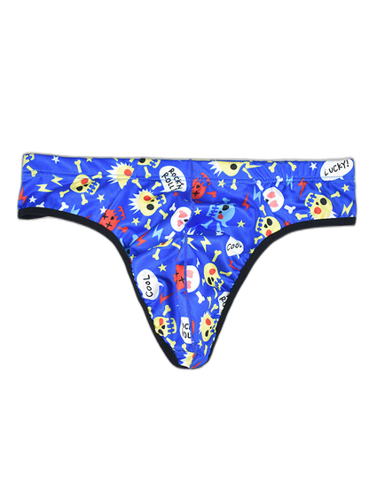 3 Pack Men's Skull Print Thong - Edgy & Sexy