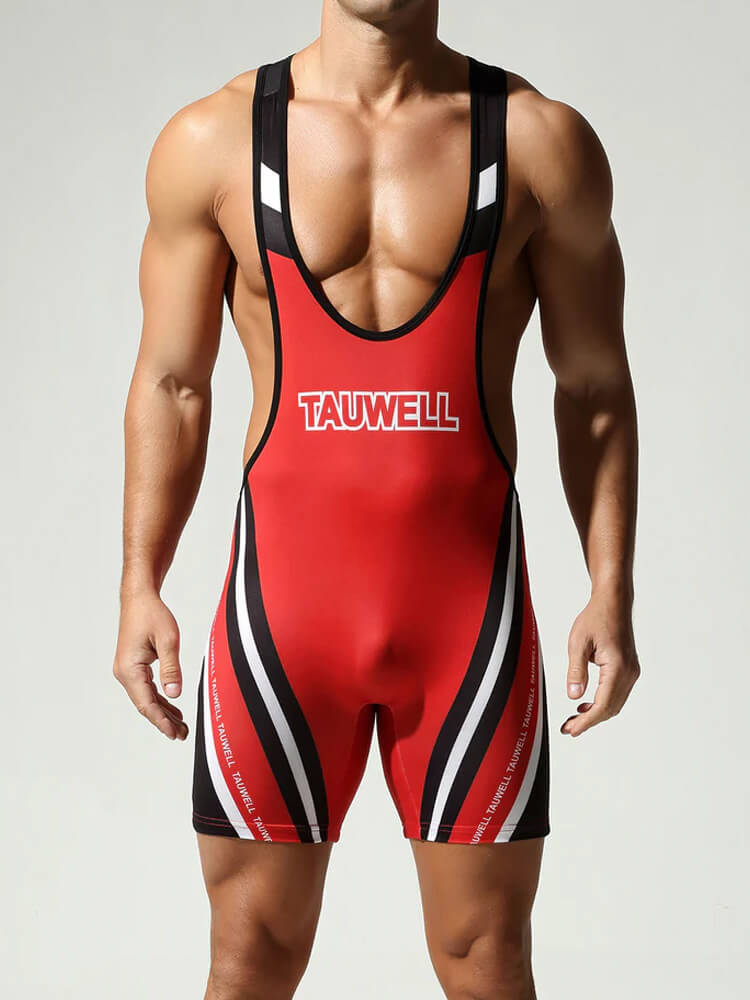 Tauwell Men's Fitness Wrestling Vest Bodysuit