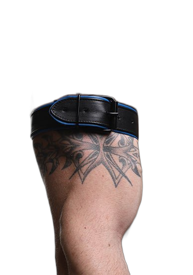 ruff GEAR Double Tone Leather Bicep Strap Blue Black