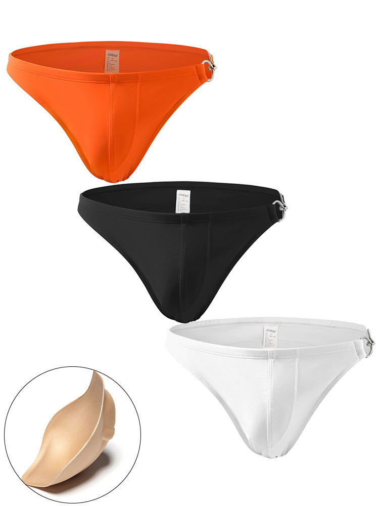 Men's Low Rise Metal Buckle Swim Bikini