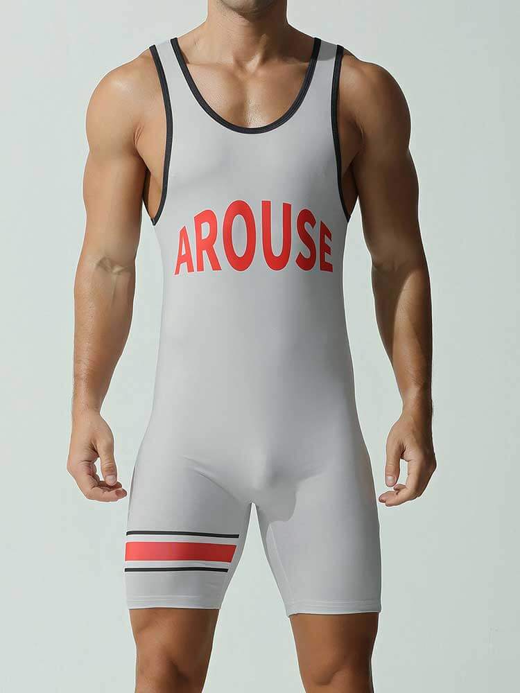 Men's Arouse Print Elastic Compression Singlet