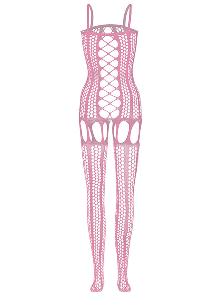 Men's Hollow Suspenders One Piece Stockings