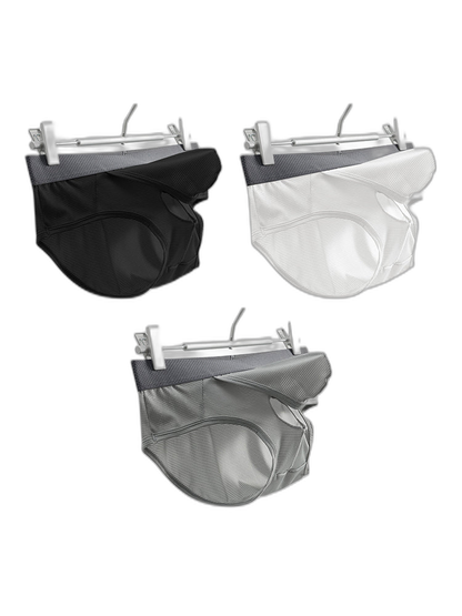 3 Pack Men's Low-Rise Mesh Briefs with Breathable Support & Convenience Fly