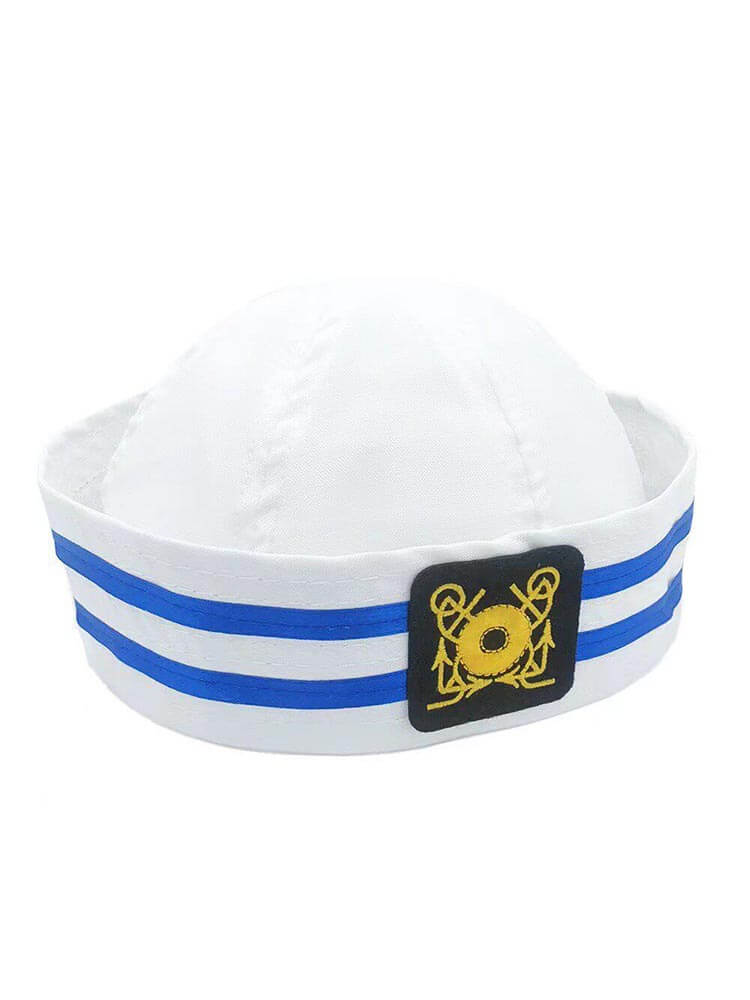 Cosplay Bow Embroidery Party Navy Sailor Hat