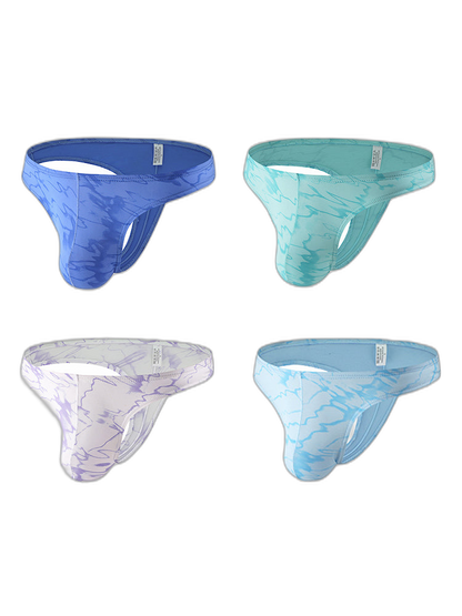 4-pack Men's Supportive Fit Lightweight & Airy Breathable Thong & Strings
