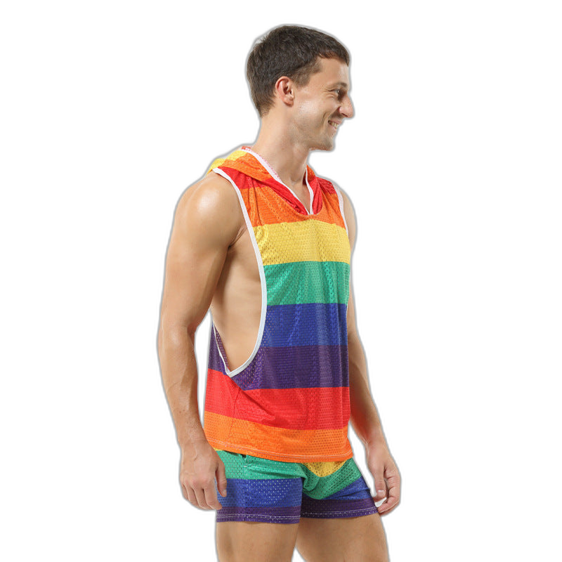 Rainbow Hooded Singlet