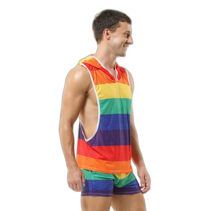 Rainbow Hooded Singlet