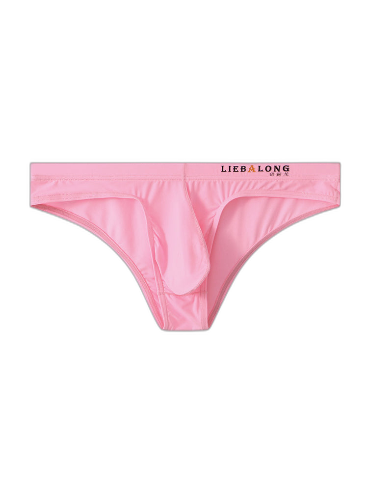 4 Pack Men's Ice Silk Low-Rise Big Pouch Sexy Comfortable Bikini