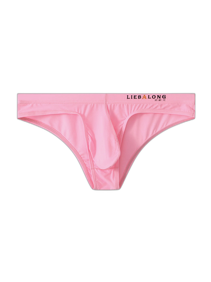 4 Pack Men's Ice Silk Low-Rise Big Pouch Sexy Comfortable Bikini
