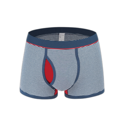 Men's Striped Cotton Sports Boxer Briefs
