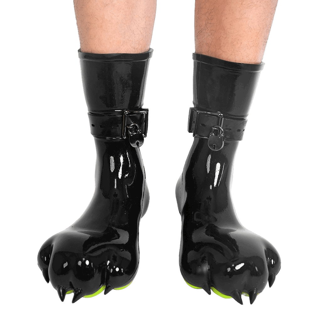 Furrjoi Silicone Canine Paw feet with Bindings Lime Green