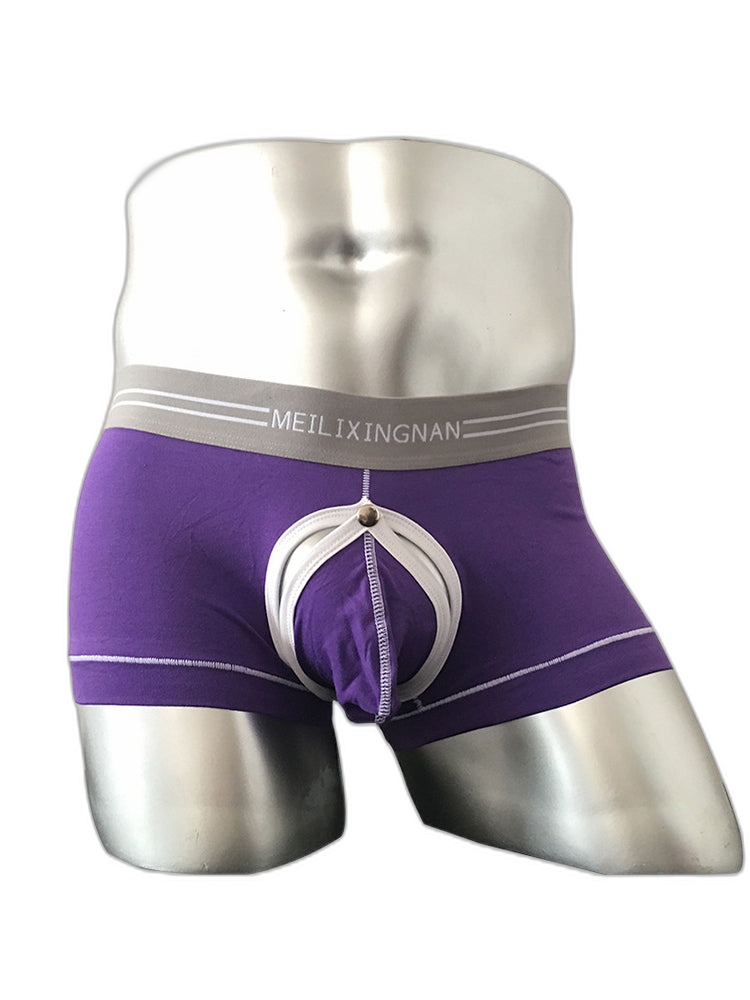 2 Pack Men's Detachable Pouch Breathable Boxer Briefs