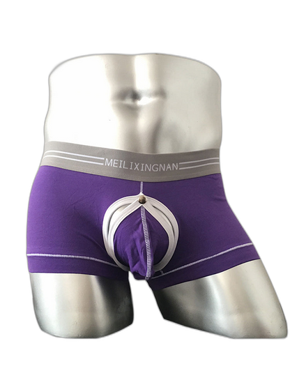 2 Pack Men's Detachable Pouch Breathable Boxer Briefs