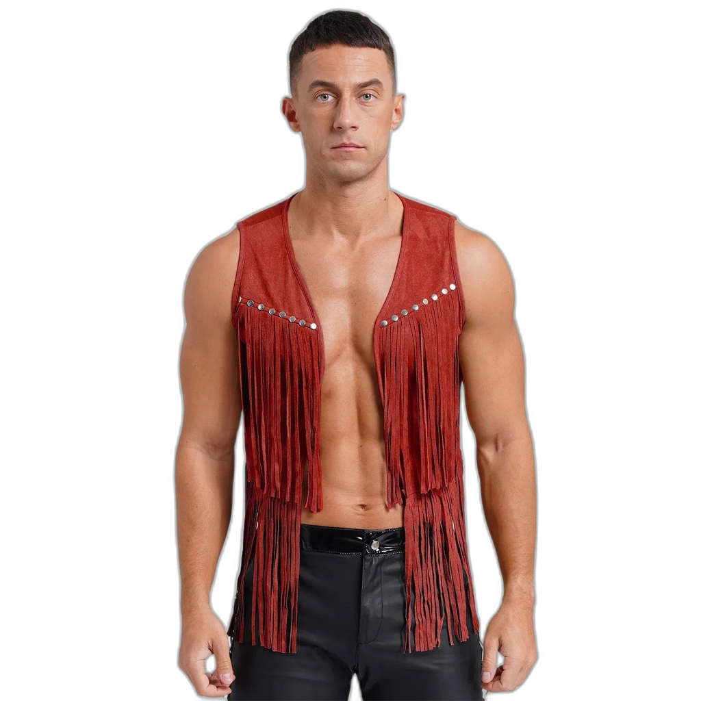 Suede Tassel Western Cowboy Vest