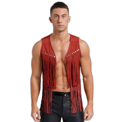 Suede Tassel Western Cowboy Vest