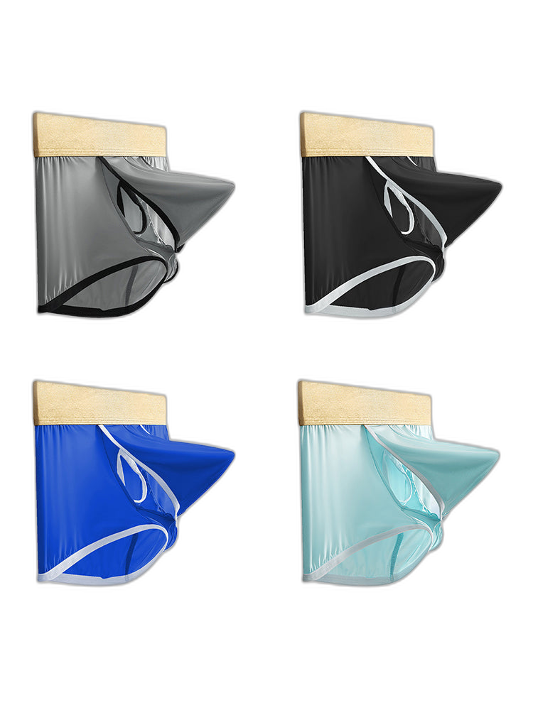 4 Pack Men's Ice Silk Breathable Separate Ultra-Thin Trunks